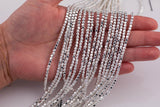 Silver Hematite Cube Beads 3mm 4mm Very Nice Color Beads 15.5" Strands