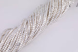 Silver Hematite Cube Beads 3mm 4mm Very Nice Color Beads 15.5" Strands