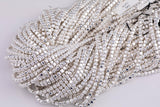 Silver Hematite Cube Beads 3mm 4mm Very Nice Color Beads 15.5" Strands