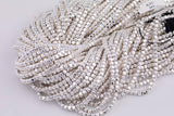 Silver Hematite Cube Beads 3mm 4mm Very Nice Color Beads 15.5" Strands