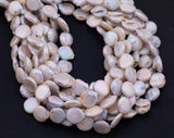 Natural Coin Pearl Beads Natural Freshwater Pearl 15.5" Strands