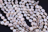 Natural Coin Pearl Beads Natural Freshwater Pearl 15.5" Strands