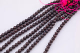 Natural Red Garnet Beads 8mm Round Smooth Beads 15.5" Strands