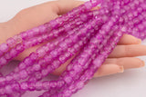 Fire Quartz Beads 10mmBarrel Roundel Shaped Smooth Beads 15.5" Strands Fuchsia Hot Pink Green Red Orange Yellow Blue Purple Cracked Quartz