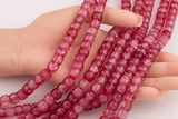 Fire Quartz Beads 10mmBarrel Roundel Shaped Smooth Beads 15.5" Strands Fuchsia Hot Pink Green Red Orange Yellow Blue Purple Cracked Quartz