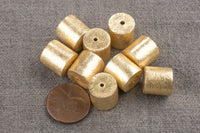 14k Brushed Gold Tube Bead - 6mm 8mm 10mm Gold Barrel Spacer Accent Bead, cylinder drum AAA Quality