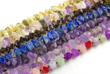 Natural 12x16mm Faceted Nuggets Middle Drilled, Assorted Stones Gemstone Beads