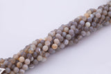 8mm Natural Striped Gray Agate Beads Faceted Round 15.5" Untreated Loose Beads 8mm