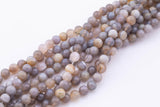 8mm 10mm Natural Striped Gray Agate Beads Smooth Round 15.5" Untreated Loose Beads 8mm