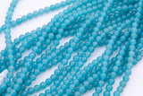 Aquamarine Jade Beads 8mm Smooth Round 15.5" Loose Beads