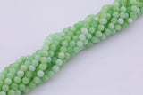 Natural Green Jade Beads 6mm 8mm Smooth Round 15.5" Loose Beads