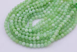 Natural Green Jade Beads 6mm 8mm Smooth Round 15.5" Loose Beads