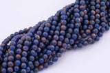 Lapis Jade Beads 8mm Smooth Round 15.5" Loose Beads Dyed Jade