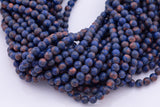 Lapis Jade Beads 8mm Smooth Round 15.5" Loose Beads Dyed Jade