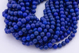 Royal Navy Blue Jade Beads 8mm 10mm Smooth Round 15.5" Loose Beads Dyed Jade