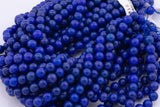 Royal Navy Blue Jade Beads 8mm 10mm Smooth Round 15.5" Loose Beads Dyed Jade