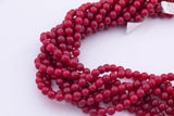 6mm 8mm Maroon Jade Beads Smooth Round 15.5" Loose Beads Dyed Jade