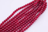 6mm 8mm Maroon Jade Beads Smooth Round 15.5" Loose Beads Dyed Jade