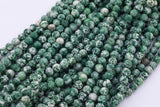 Mossy Agate Jade Beads 8mm Smooth Round 15.5" Loose Beads Dyed Jade
