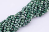 Mossy Agate Jade Beads 8mm Smooth Round 15.5" Loose Beads Dyed Jade