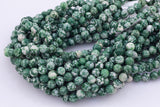 Mossy Agate Jade Beads 8mm Smooth Round 15.5" Loose Beads Dyed Jade