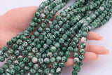 Mossy Agate Jade Beads 8mm Smooth Round 15.5" Loose Beads Dyed Jade