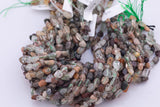 Natural Green Phantom Quartz Freeform Nugget Beads about 7-8mm Heishi Roundel Smooth Round 15.5" Loose Beads Natural Untreated