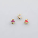 18K Gold PVD Mushroom charm enamel s Charms - Tarnish Resistant