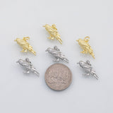18K Gold PVD Bird crow raven charm s Charms - Tarnish Resistant