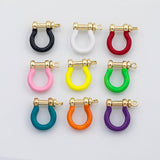 18K Gold PVD Horseshoe U Clasp carabiner screw clasp enamel colors s Charms - Tarnish Resistant