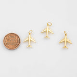 18K Gold PVD Airplane Charm Selection - Tarnish Resistant