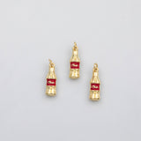 18K Gold PVD Coke cola bottle charm enamel charm s Charms - Tarnish Resistant