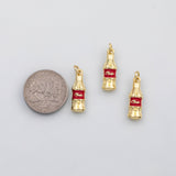 18K Gold PVD Coke cola bottle charm enamel charm s Charms - Tarnish Resistant