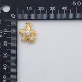 18K Gold PVD Starfish star fish with pearls charm s Charms - Tarnish Resistant