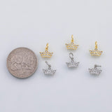 18K Gold PVD Crown charm s Gold Charms - Tarnish Resistant