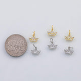 18K Gold PVD Crown charm s Gold Charms - Tarnish Resistant