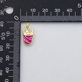 18K Gold PVD Fried chicken bucket charm enamel charm s Charms - Tarnish Resistant
