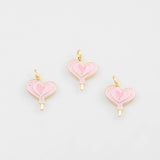 18K Gold PVD Heart balloon cy Enamel Charm Selection - Tarnish Resistant
