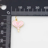 18K Gold PVD Heart balloon cy Enamel Charm Selection - Tarnish Resistant