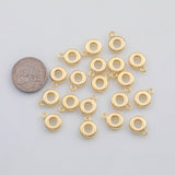 18K Gold PVD Bail charm s - open jump ring - Tarnish Resistant