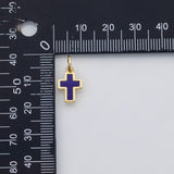 18K Gold PVD Cross charm enamel cross charm s Charms - Tarnish Resistant