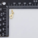 18K Gold PVD Love sign h sign heart charm s Charms - Tarnish Resistant