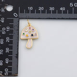 18K Gold PVD Mushroom charm enamel s Charms - Tarnish Resistant