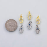 18K Gold PVD Hamsa evil eye charm s Gold Charms - Tarnish Resistant