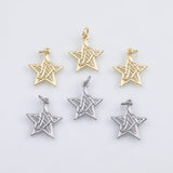 18K Gold PVD Star charm criss-cross - Tarnish Resistant