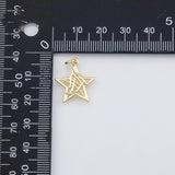 18K Gold PVD Star charm criss-cross - Tarnish Resistant