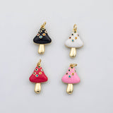 18K Gold PVD Enamel mushroom charm s Charms - Tarnish Resistant