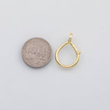 18K Gold PVD Carabiner snap clasp teardrop 17x25mm s Charms - Tarnish Resistant