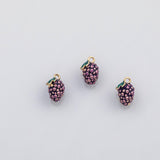 18K Gold PVD 3D grape charm fruit enamel 22K s Charms - Tarnish Resistant