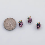 18K Gold PVD 3D grape charm fruit enamel 22K s Charms - Tarnish Resistant